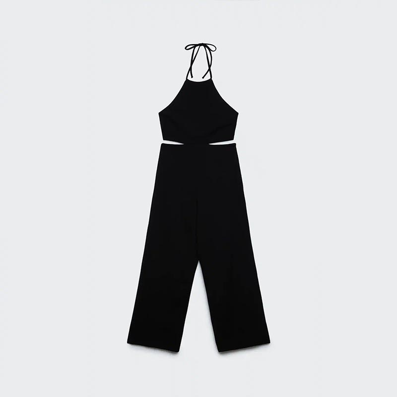 sling-neck knitted jumpsuit