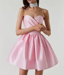 Pleated halter gown
