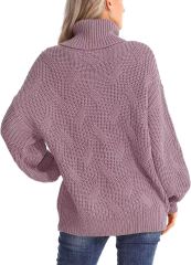 Twisted knitted sweater with long sleeves