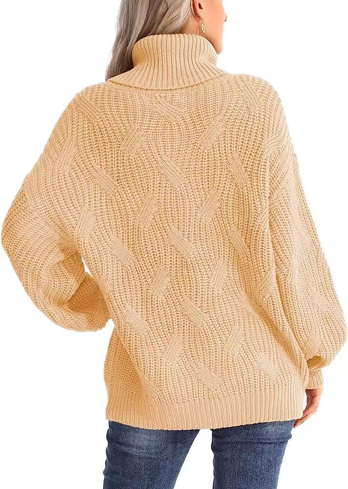 Twisted knitted sweater with long sleeves