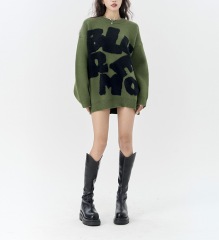 Lazy Knitted Sweater Female