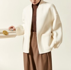 Baseball jersey wool coat jacket