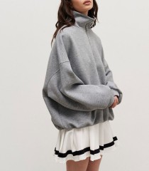 Neutral style street zippered hoodie