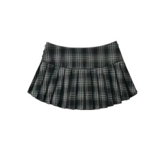 Checkered half skirt for women
