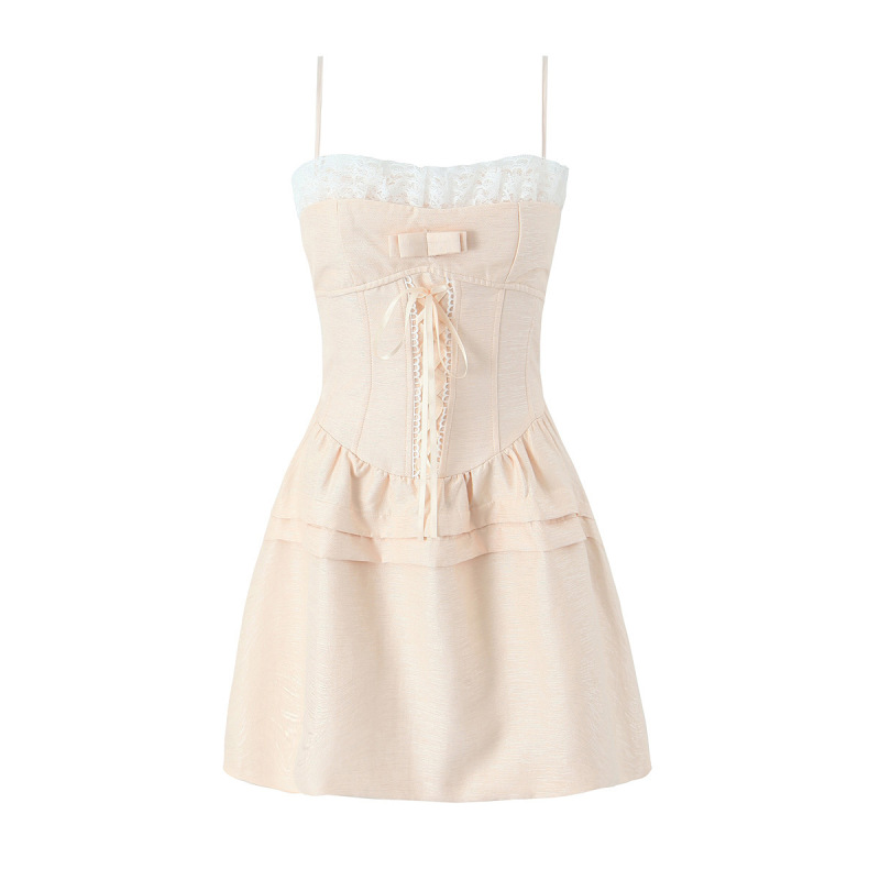 Lace bow dress for women