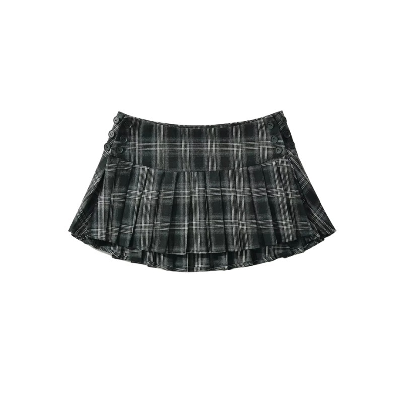 Checkered half skirt for women