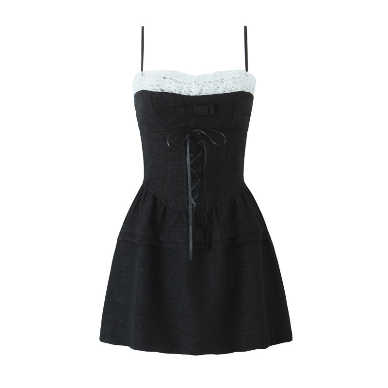 Lace bow dress for women