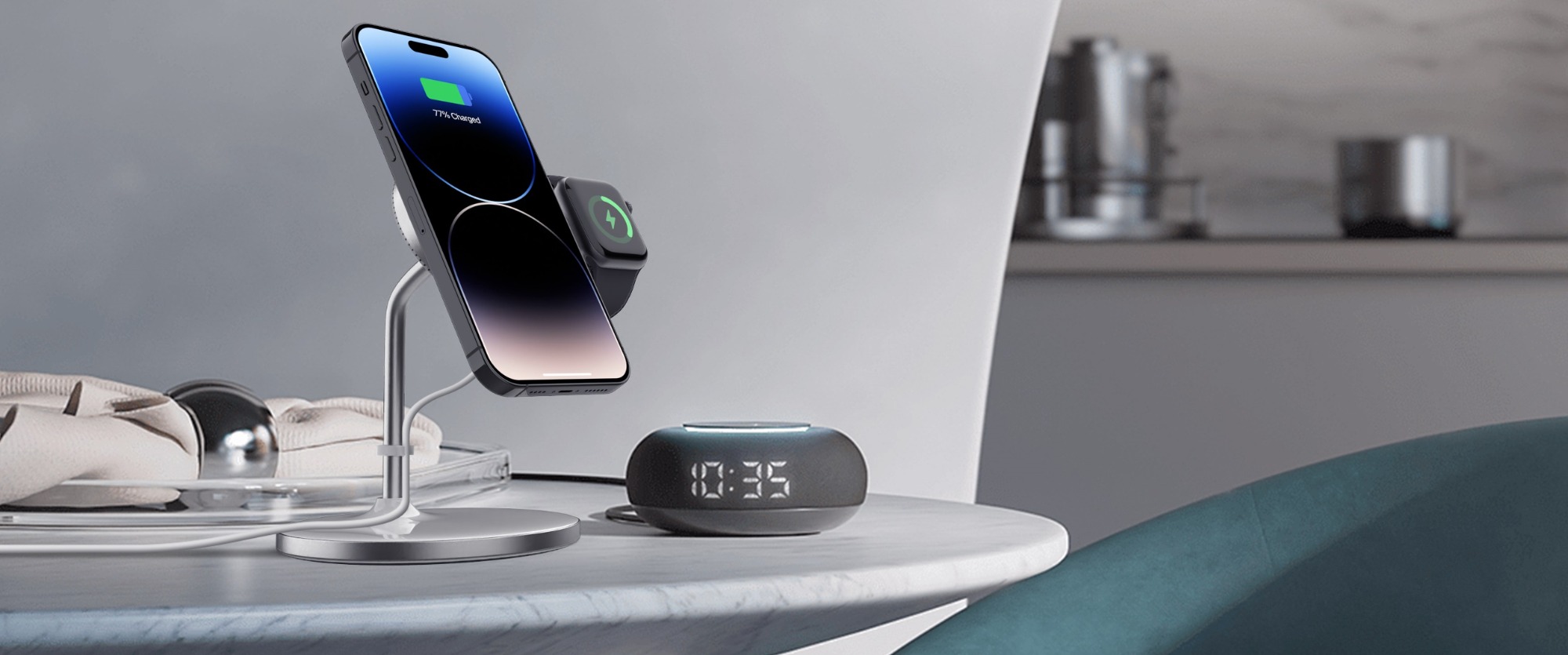 Datachable 2-in-1 Magnetic Wireless Charger DT-680