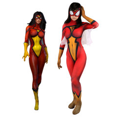 Hallowcos Spider-Woman Jessica Drew Cosplay Costume Adults Kids