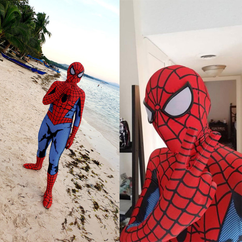 Classic John Romita Comic Spider-Man Cosplay Costume Adults Kids