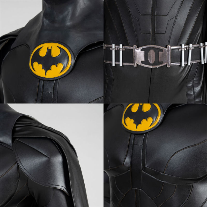 Flash Movie Michael Keaton Batman Cosplay Costume Faux Leather Edition