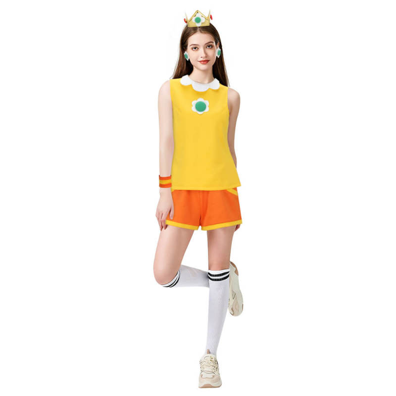 Princess Daisy Tennis Dress Mario Tennis Aces Cosplay Costume