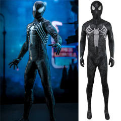 Spider-Man 2 Symbiote Black Suit Peter Parker Cosplay Costume Adults Kids