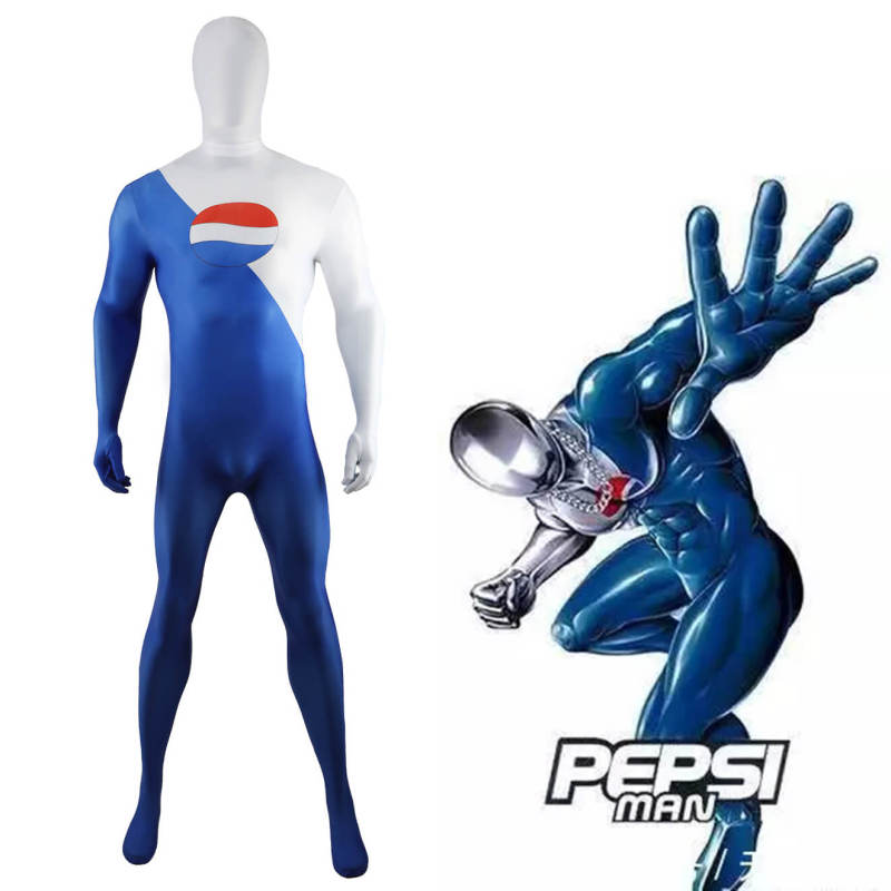 Game Pepsiman Cosplay Costume Superhero Spandex Bodysuit Mask
