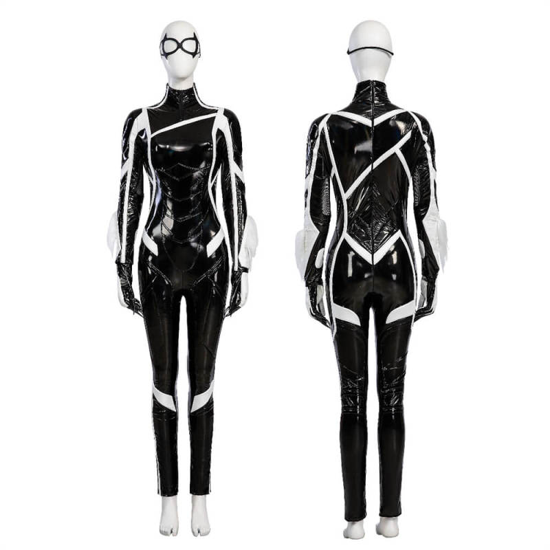 Spider-Man 2 PS5 Black Cat Suit Cosplay Costume Felicia Hardy PU Leather