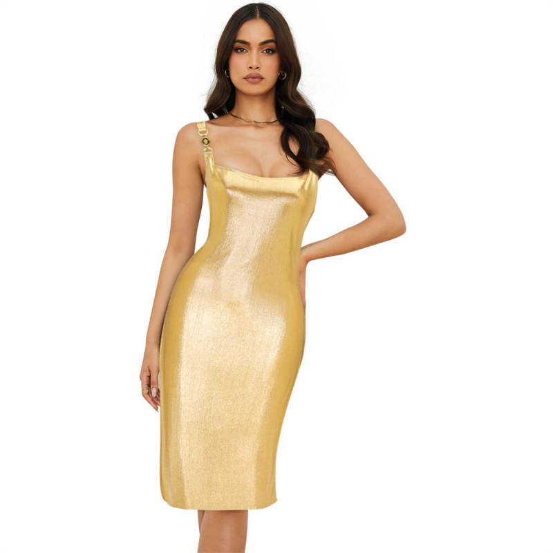 Argylle 2024 LaGrange Gold Dress Cosplay Costume Hallowcos
