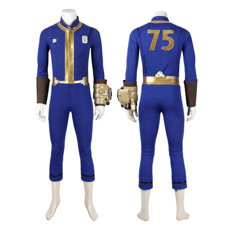 Fallout 4 Vault 75 Suit Male Cosplay Costume Hallowcos
