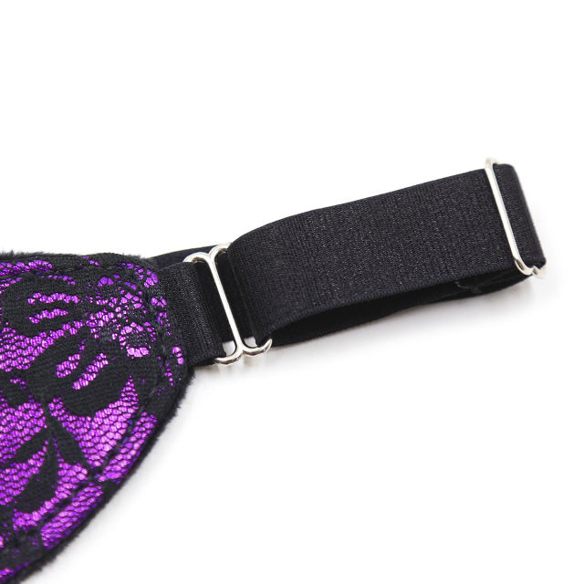 PU Blindfold with Elastic Strap (Purple)