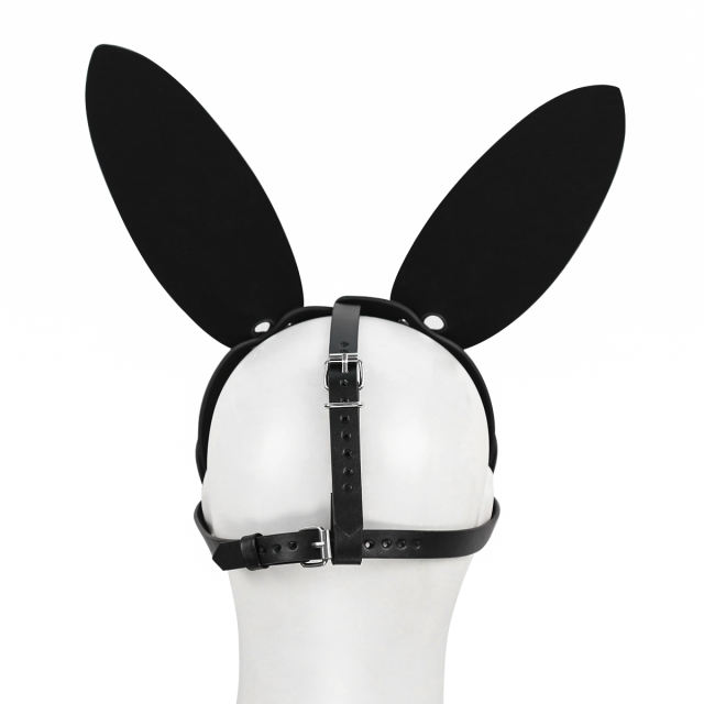 Bunny Eye Mask with PU Strap (Black)