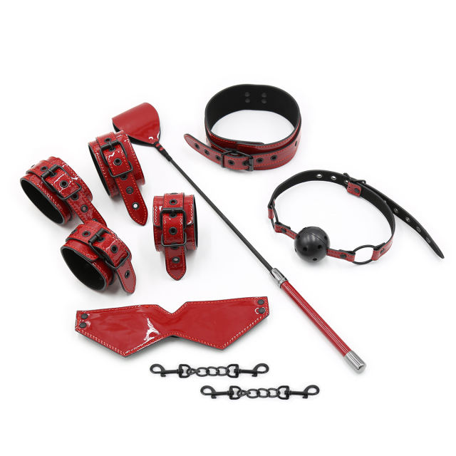 PU Blindfold with Elastic Strap (Red)