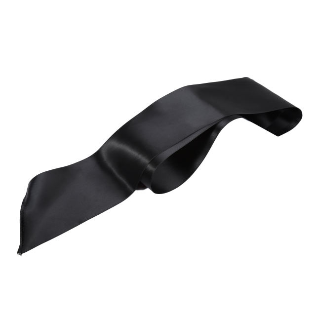 Polyester Blindfold with Silk Strap (Black)