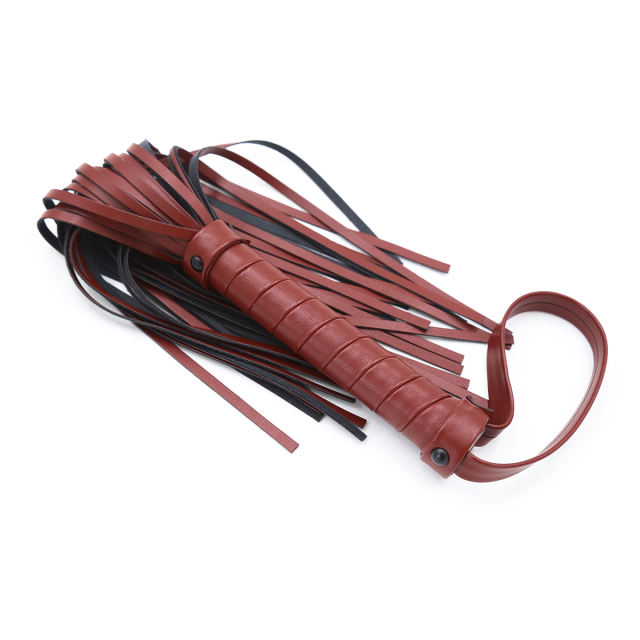 Spanking PU Flogger Bondage Whip With Handle Slave Sex Toys For Couples 