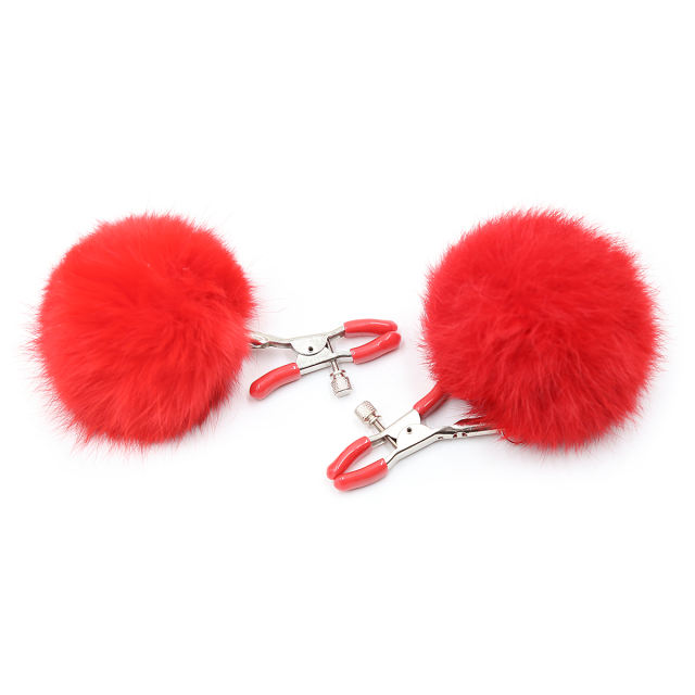 Nipple Clips with Ball Red