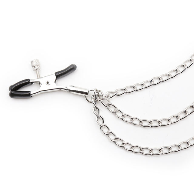 Nipple Clips with Chain 3pcs Silver