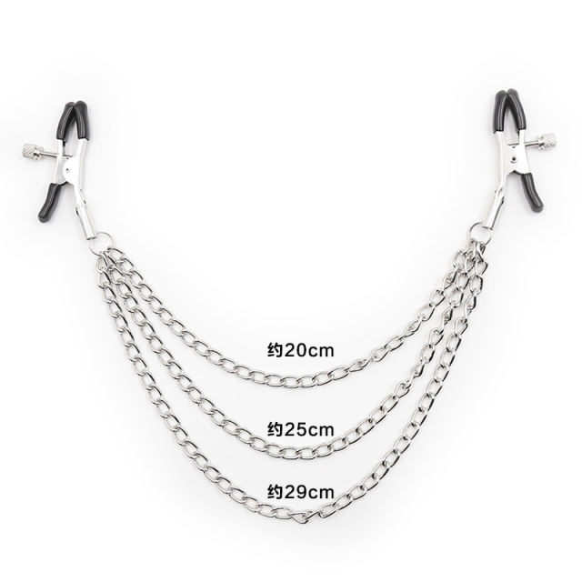 Nipple Clips with Chain 3pcs Silver