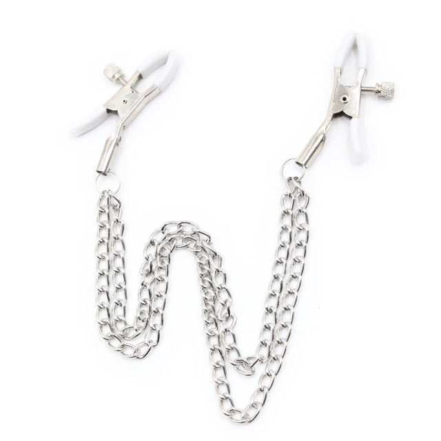 Nipple Clips with Chain 2pcs White