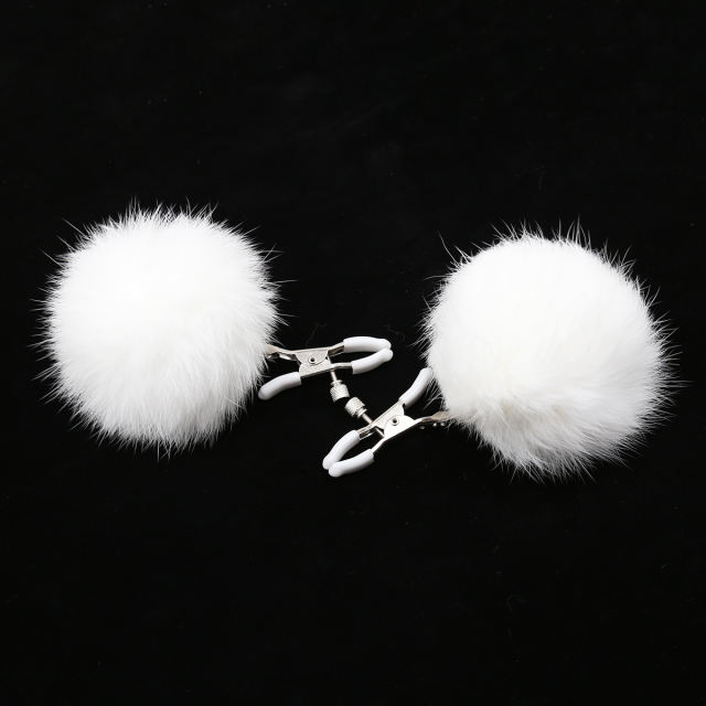 Nipple Clips with Ball white