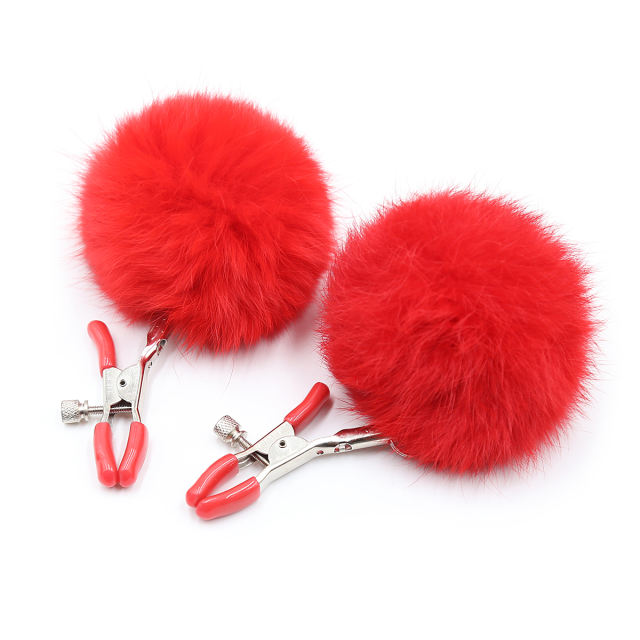 Nipple Clips with Ball Red