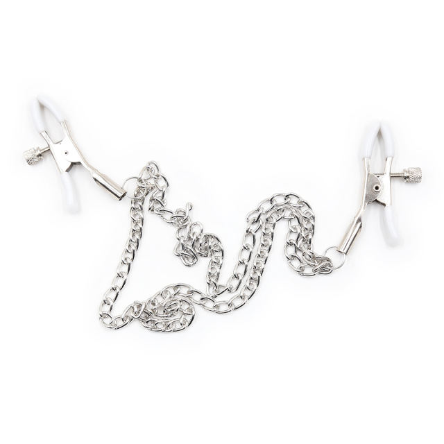 Nipple Clips with Chain 2pcs White