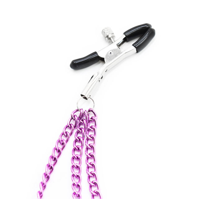 Nipple Clips with Chain 3pcs Pink