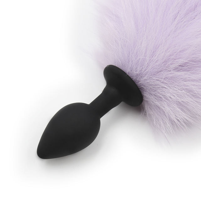 Real Fox Tail with Silicone Anal Plug