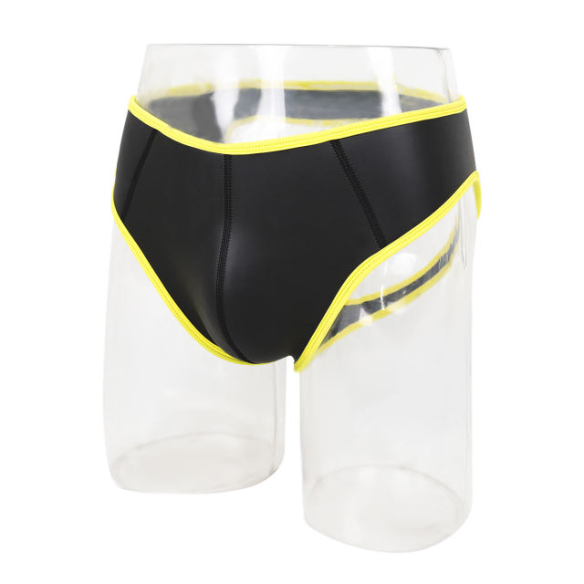 Black neoprene panty with yellow binding