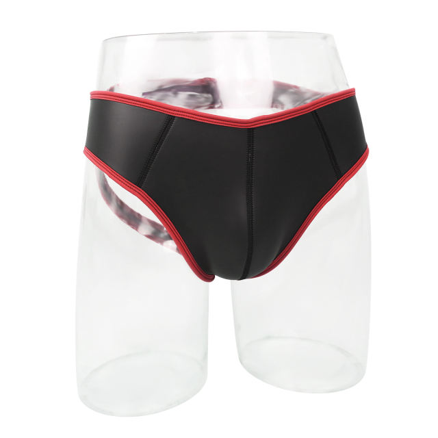 Black neoprene panty with red binding
