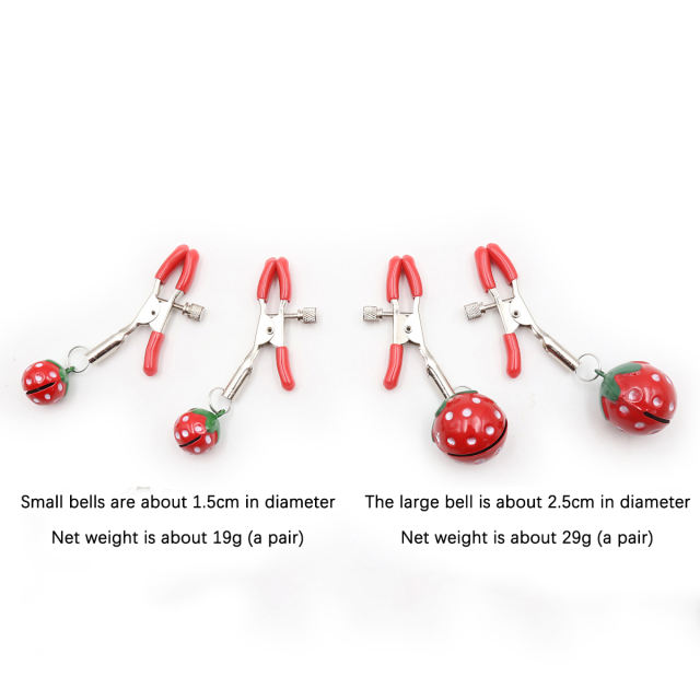 Nipple Clips with Bell Red L