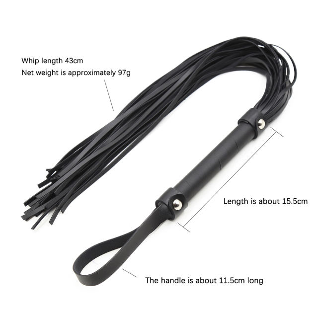 Spanking PU Flogger Bondage Whip With  Handle Slave Sex Toys For Couples 