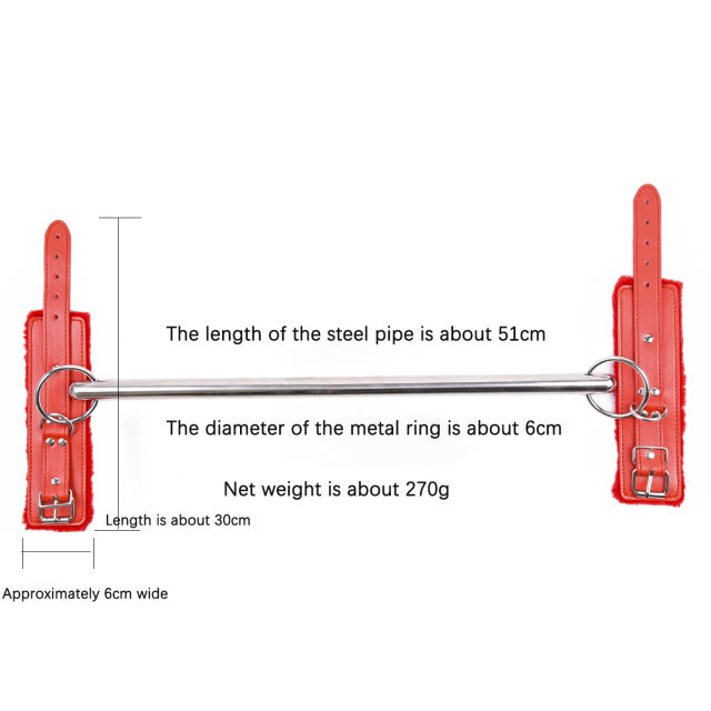 Metal bondage spreader bar with restraints