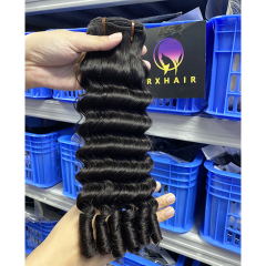 RXHAIR Good Quality Funmi Deep Hair Double Drawn Bundles Sexy Bouncy Wave Hair  Can Be Dyed Long Hair