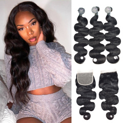 10A Body Wave Bundles mit frontal verstärktem Doppelschusshaar mit Verschluss