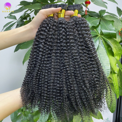 10A Kinky Curly I-TIP Hair Extension Cabello humano grueso y duradero