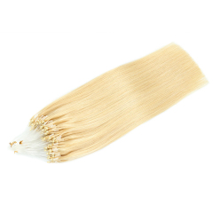 15A Micro Ring 613 Blonde Straight Hair Extension Full And Thick End Human Hair