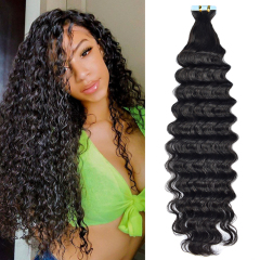 10A Deep Wave Tap in Hair Extension Cheveux Humains Brillants 50g / pcs