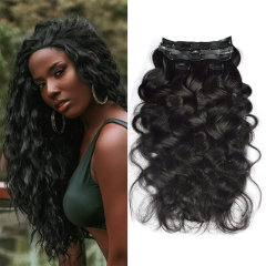 10A Natural Straight Clip In Hair Extension Einfach zu installierendes unverarbeitetes Echthaar