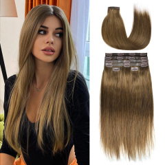 10A Natural Straight Clip In Hair Extension Einfach zu installierendes unverarbeitetes Echthaar