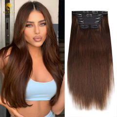 10A Natural Straight Clip In Hair Extension Einfach zu installierendes unverarbeitetes Echthaar