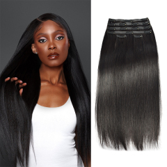 10A Natural Straight Clip In Hair Extension Einfach zu installierendes unverarbeitetes Echthaar