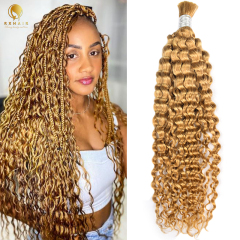 27# Deep Curly High Quality Afro Kinky Bulk 100% Human Hair Virgin Hair For Braiding Hair Extension